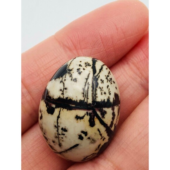 Egg shaped nature jasper bead - Picture 2 of 7